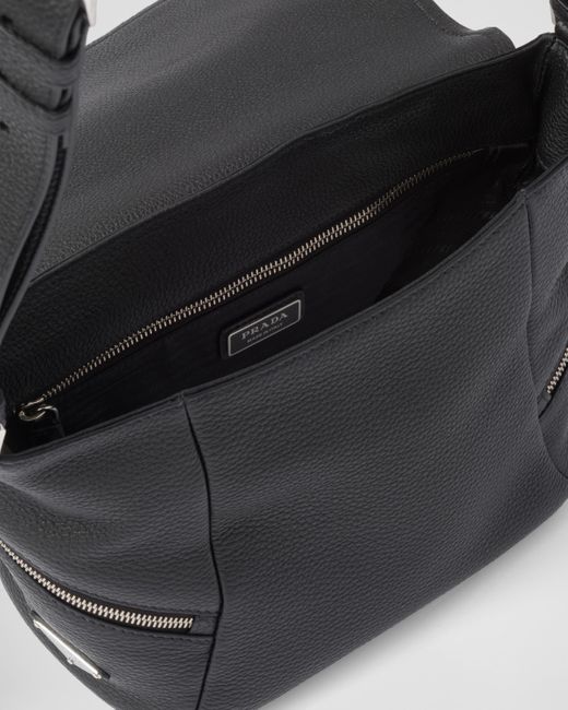 Prada Black Leather Bag With Shoulder Strap for men