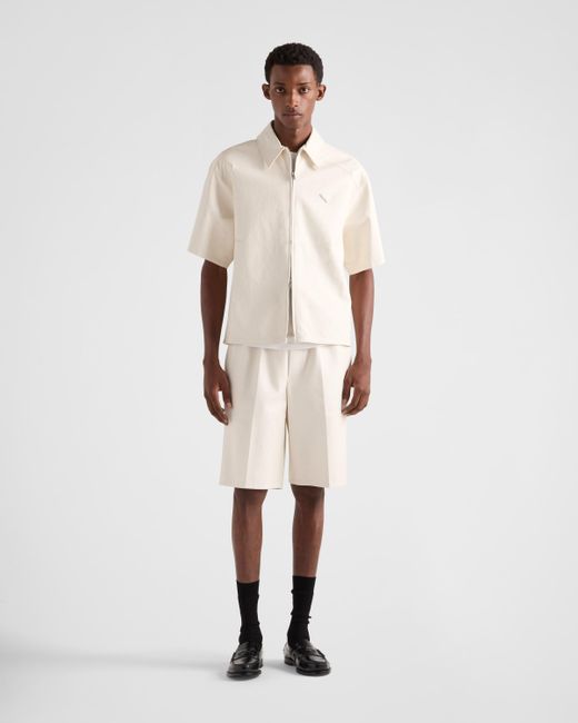 Prada Hemd Aus Nappa-Leder in Natural für Herren