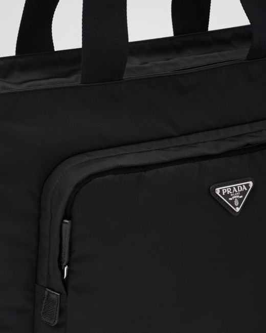 Prada Tote Bag Aus Saffiano-Leder Und Re-Nylon in Black für Herren