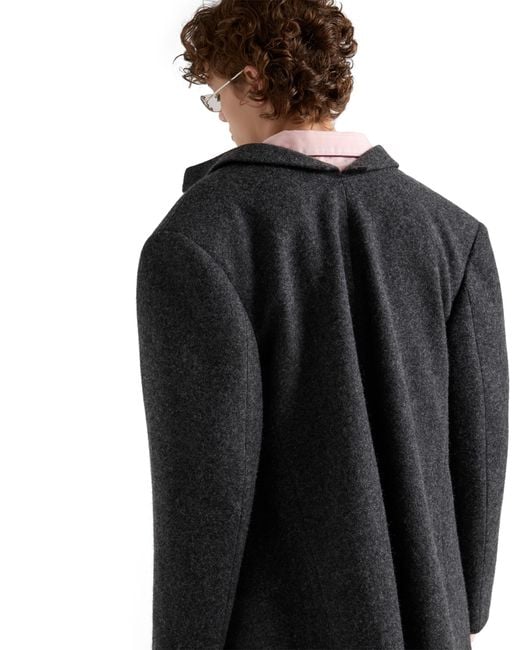 Prada Black Single-Breasted Shetland Wool Jacket