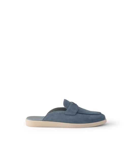 Prada Blue Suede Mules for men