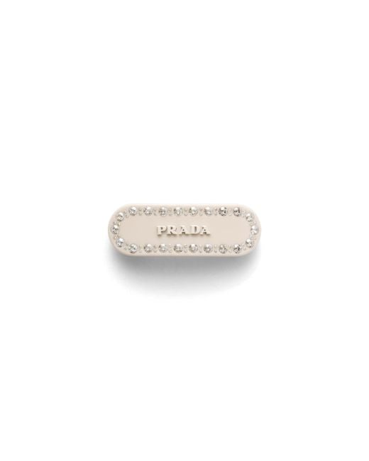 Prada Natural Logo-Plaque Hair Clip