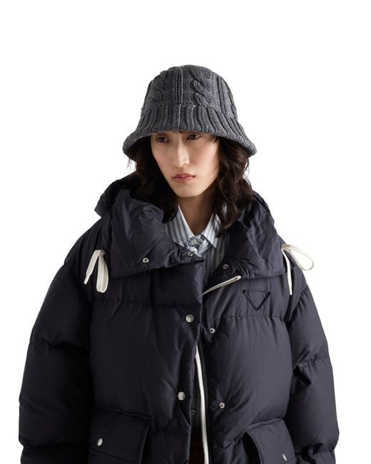 Prada Blue Wool Bucket Hat
