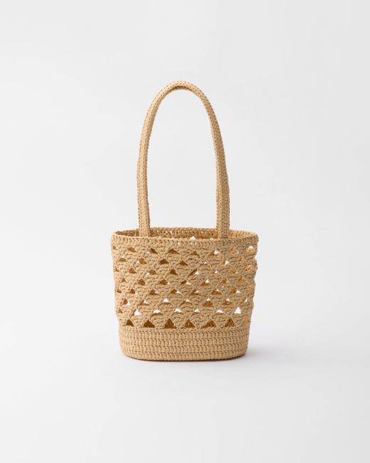 Prada White Crochet Tote Bag