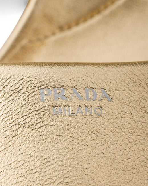 Prada Metallic Mordoré Nappa Leather Platform Sandals