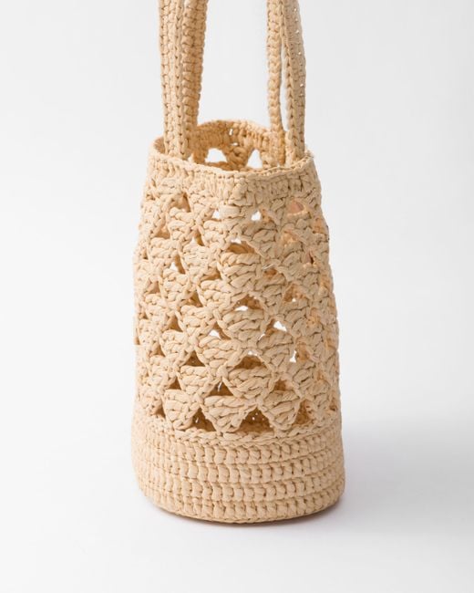 Prada White Crochet Tote Bag