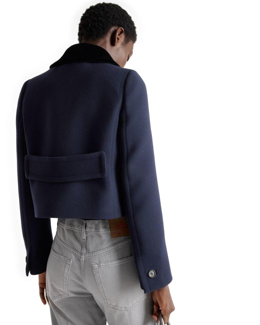 Prada Blue Single-Breasted Natté Fabric Jacket