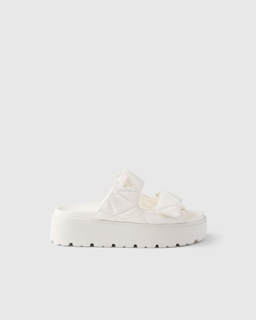 Prada Natural Padded Nappa Leather Slides