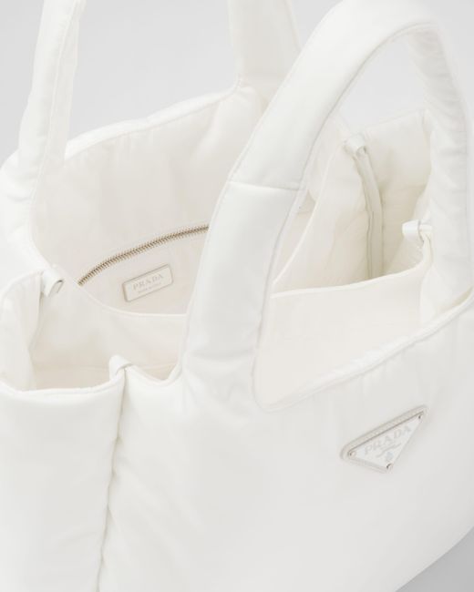 Prada White Large Padded Re-nylon Tote Bag