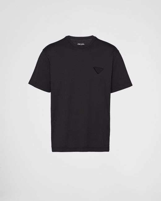 Prada T-Shirt Aus Baumwolle in Black für Herren