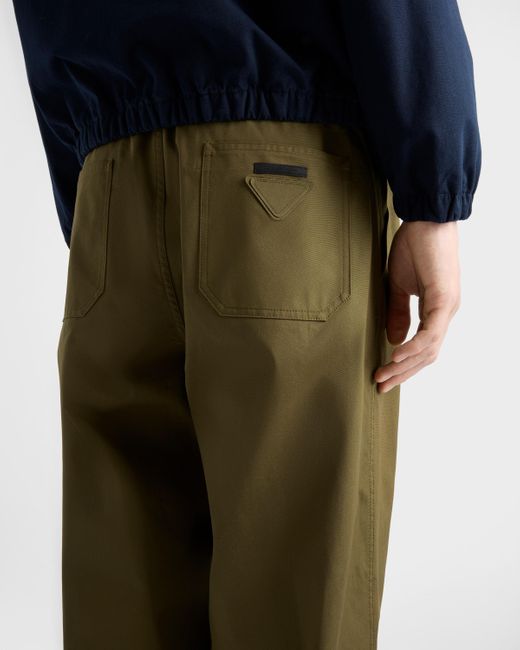 Pantalon En Coton Prada pour homme en coloris Green