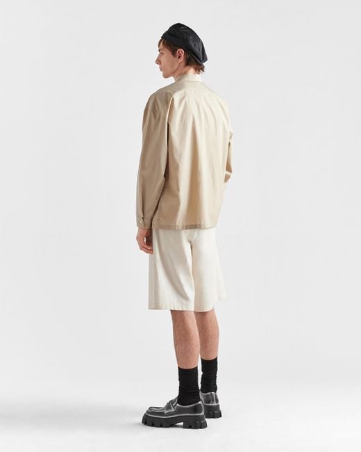 Prada Natural Cotton Shirt With Zipper for men