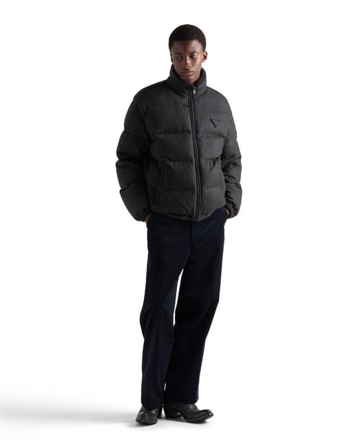 Chaqueta De Plumón Y Cachemir De Peso Medio, Hombre, Talla Prada de hombre de color Black