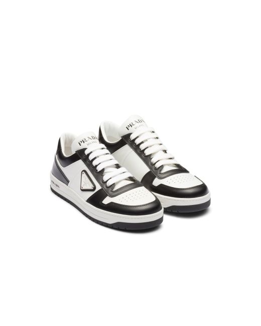 Sneakers Mujeres cuero blanco/negro Prada de color White