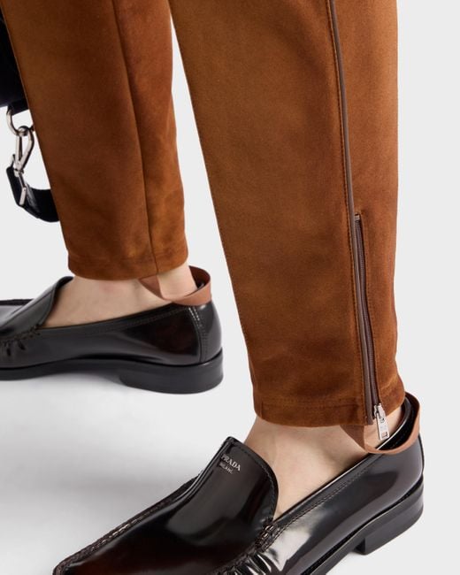 Prada Brown Suede Joggers for men