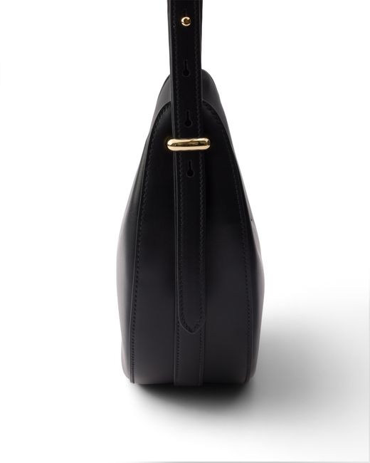 Prada Black Arqué Small Leather Shoulder Bag