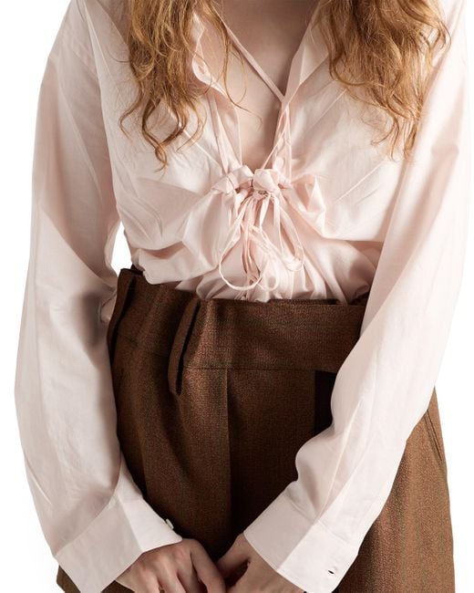 Camisa De Algodón, Mujer, Talla Prada de color Pink