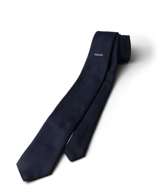 Prada Blue Silk Tie for men