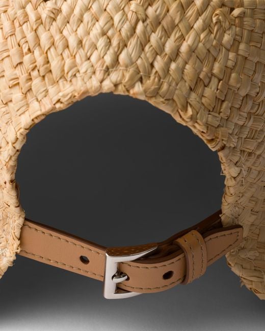 Prada White Raffia Hat