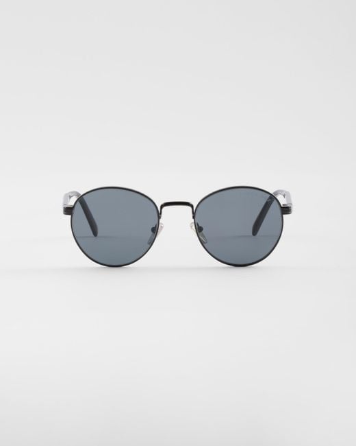 Prada Blue Sunglasses With The Iconic Metal Plaque for men