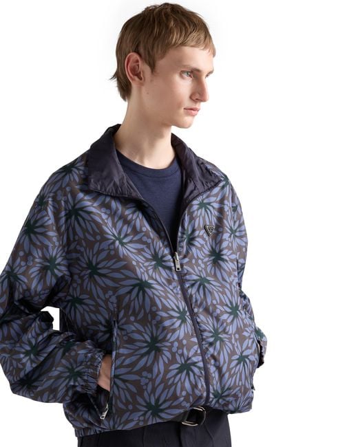 Prada Blue Reversible Re-Nylon Jacket for men