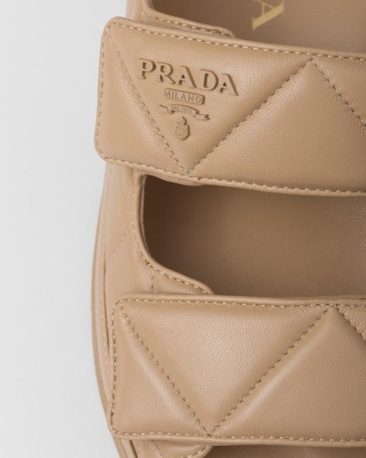 Prada Natural Padded Nappa Leather Sandals