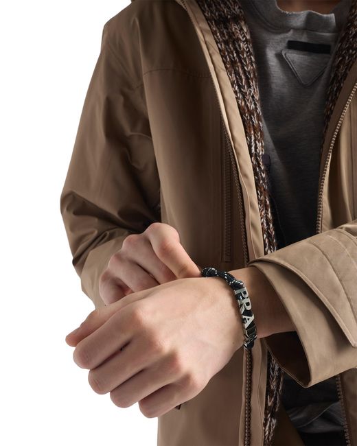 Prada White Cord Bracelet for men