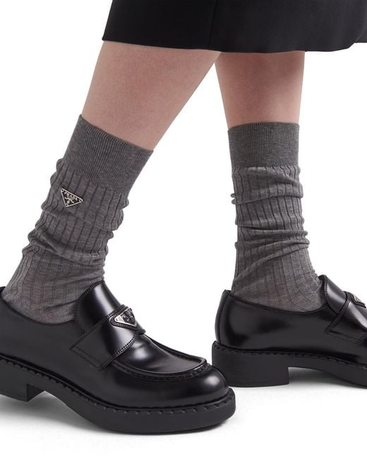 Prada Gray Cotton Socks