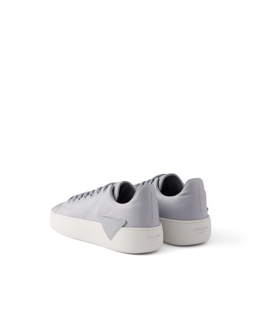 Prada White Court Re-Nylon Sneakers, Pearl