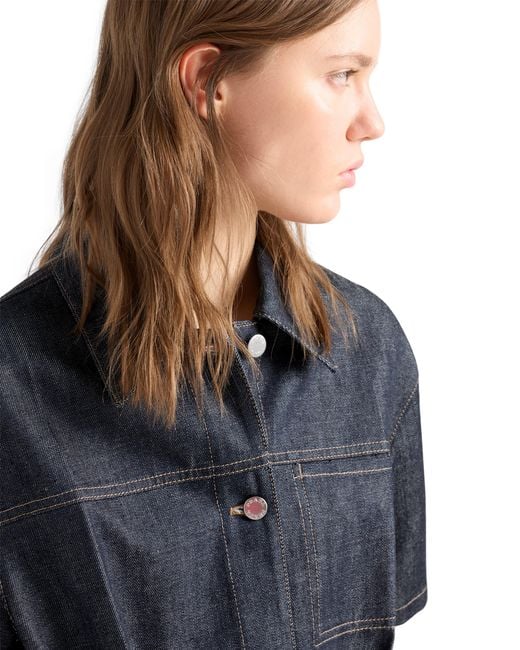 Prada Blue Belted Denim Dress