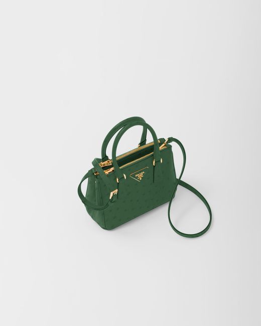 Prada Green Galleria Ostrich Leather Mini-bag