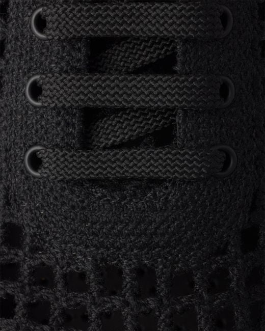 Prada Black Collapse Crochet Laced Sneakers