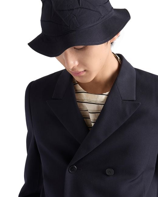 Prada Blue Double-Breasted Wool Jacket for men