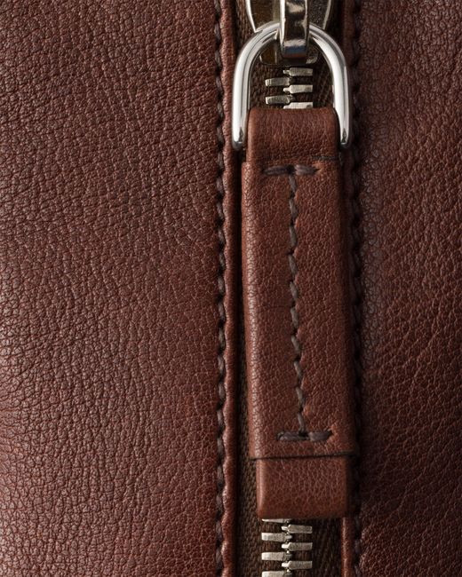 Prada Brown Large Washed Leather Top-Handle Bag