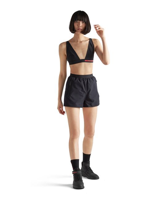 Prada Black Stretch Jersey Swimsuit Top