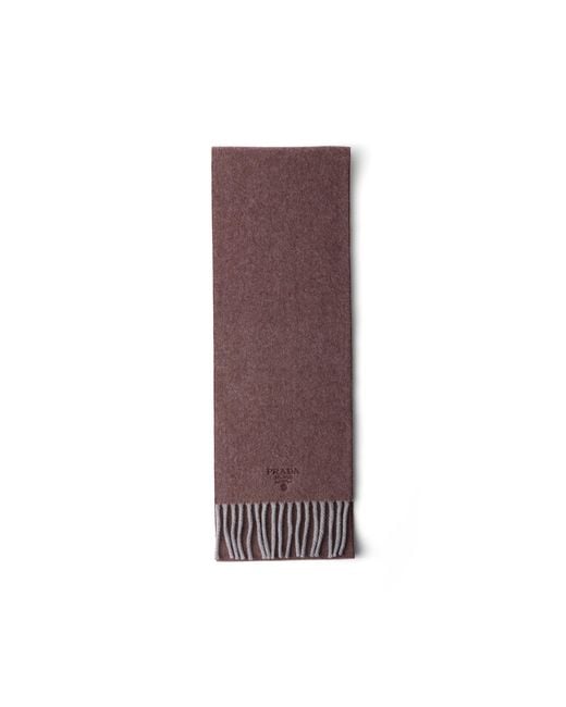 Prada Purple Cashmere And Wool Scarf for men