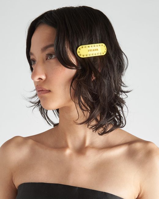 Prada Yellow Haarspange Aus Plexiglas