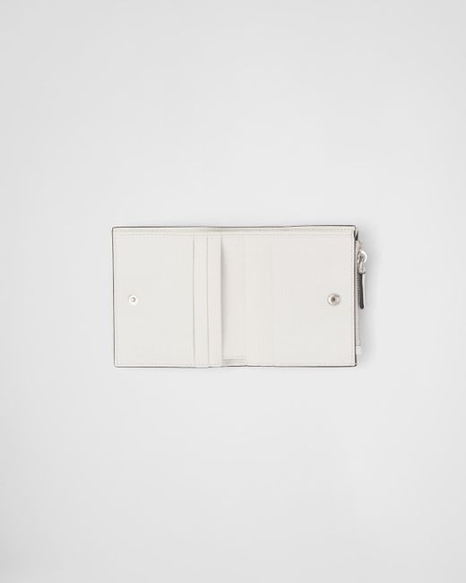 Prada White Small Saffiano Leather Wallet for men