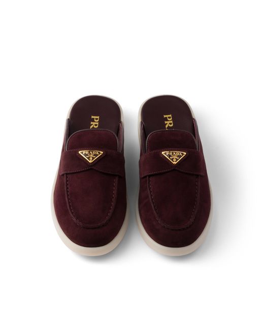 Prada Brown Suede Mules