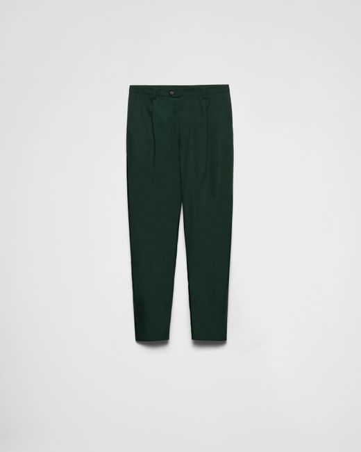 Prada Green Poplin Pants for men