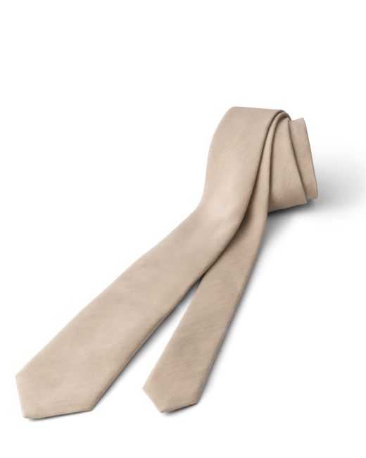 Prada White Silk And Linen Tie for men