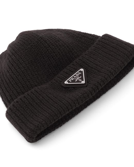 Prada Re-Nylon Knitted Hat in Black für Herren