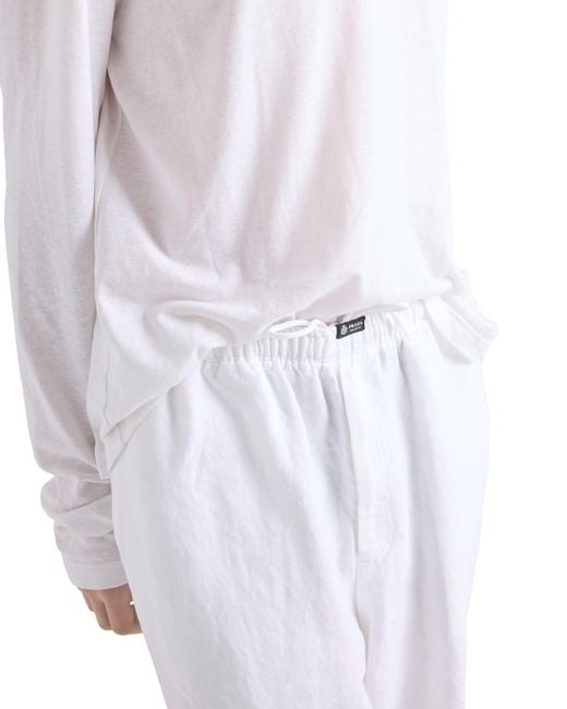 Prada White Linen Pants for men