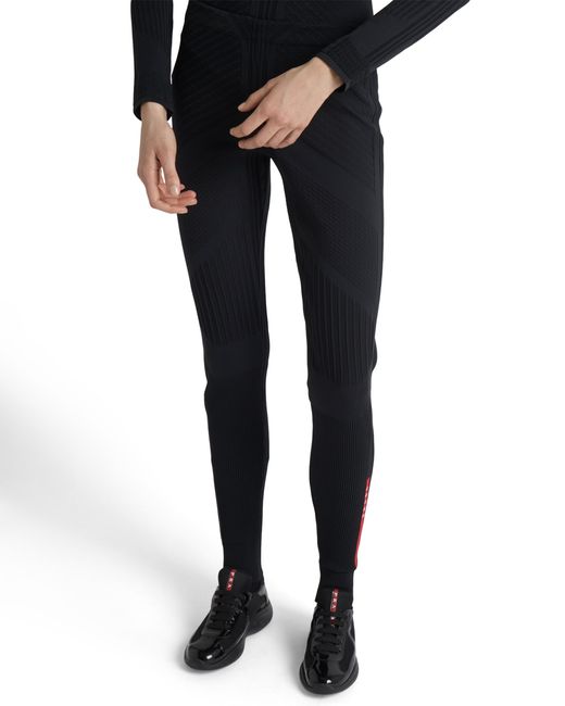 Prada Black Re-Nylon Piqué Leggings