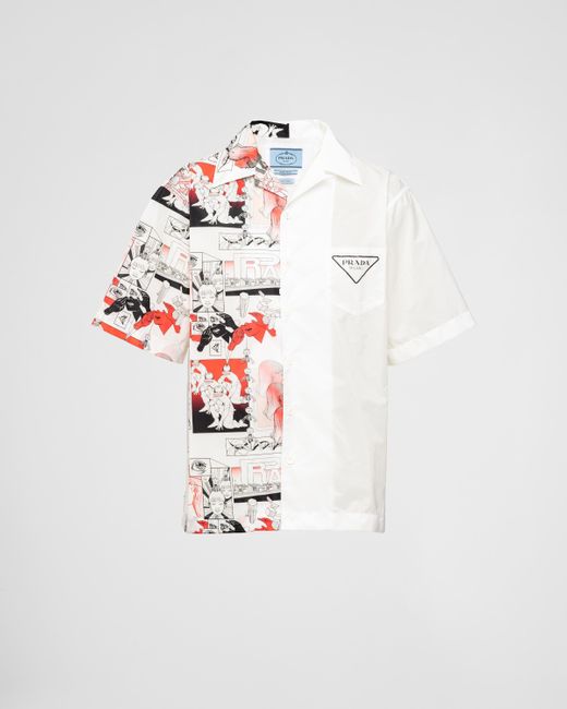 Prada White Double Match Re-Nylon Shirt for men