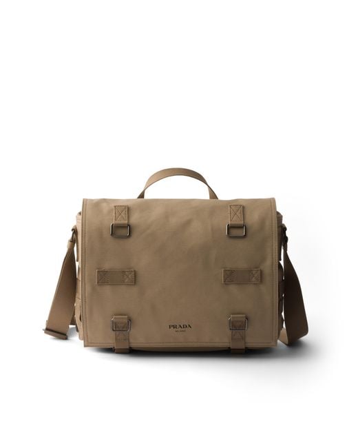 Prada Brown Canvas Shoulder Bag for men