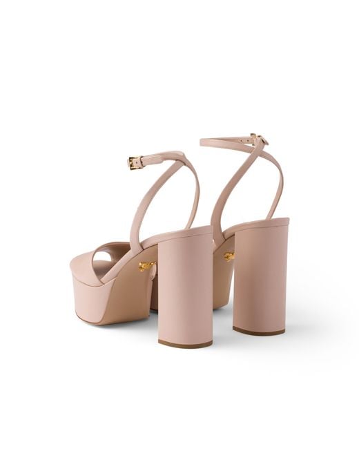 Prada Pink Nappa Leather Platform Sandals