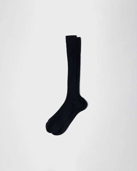 Prada Black Calf-Length Socks for men