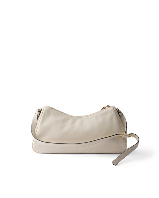 Prada Natural Aimée Large Nappa Leather Bag, Chalk N