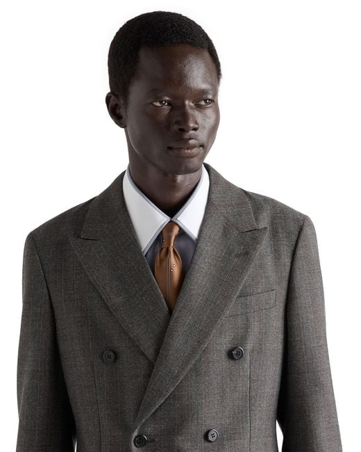 Prada White Silk Tie, Sienna for men